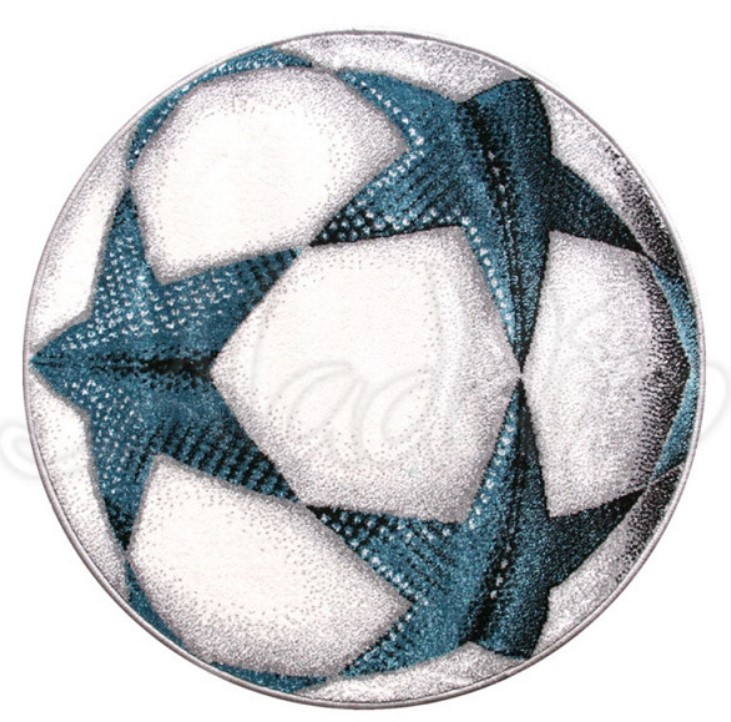 Covoare Copii - Covoras Rotund Minge Fotbal 11199 Albastru 67x67 cm