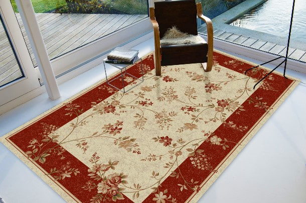 Covor Lotos 551 Crem/Rosu 80x150 cm cu Vita Florala [2]
