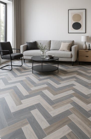 OFERTE PRET - Linoleum Venice 961 Alb Negru 200x200 cm pentru bucatarie