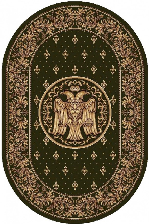 Covor Oval Bisericesc 15032 Verde 150x230 cm cu Vultur Bicefal [5]