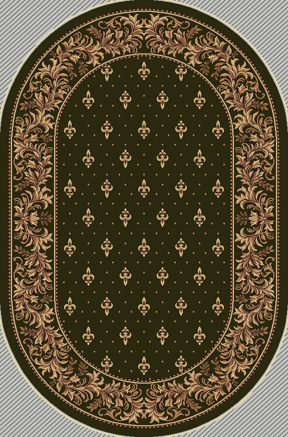 Covor Oval Bisericesc 15033 Verde 150x230 cm cu Bordura Aurie [2]