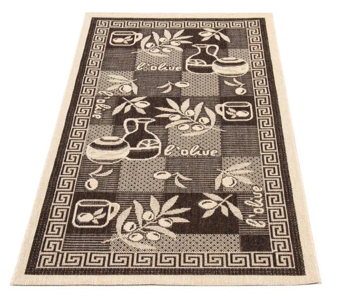 Covor Bucatarie Natura 955 Maro Bej 80x150 cm Cu Masline [1]