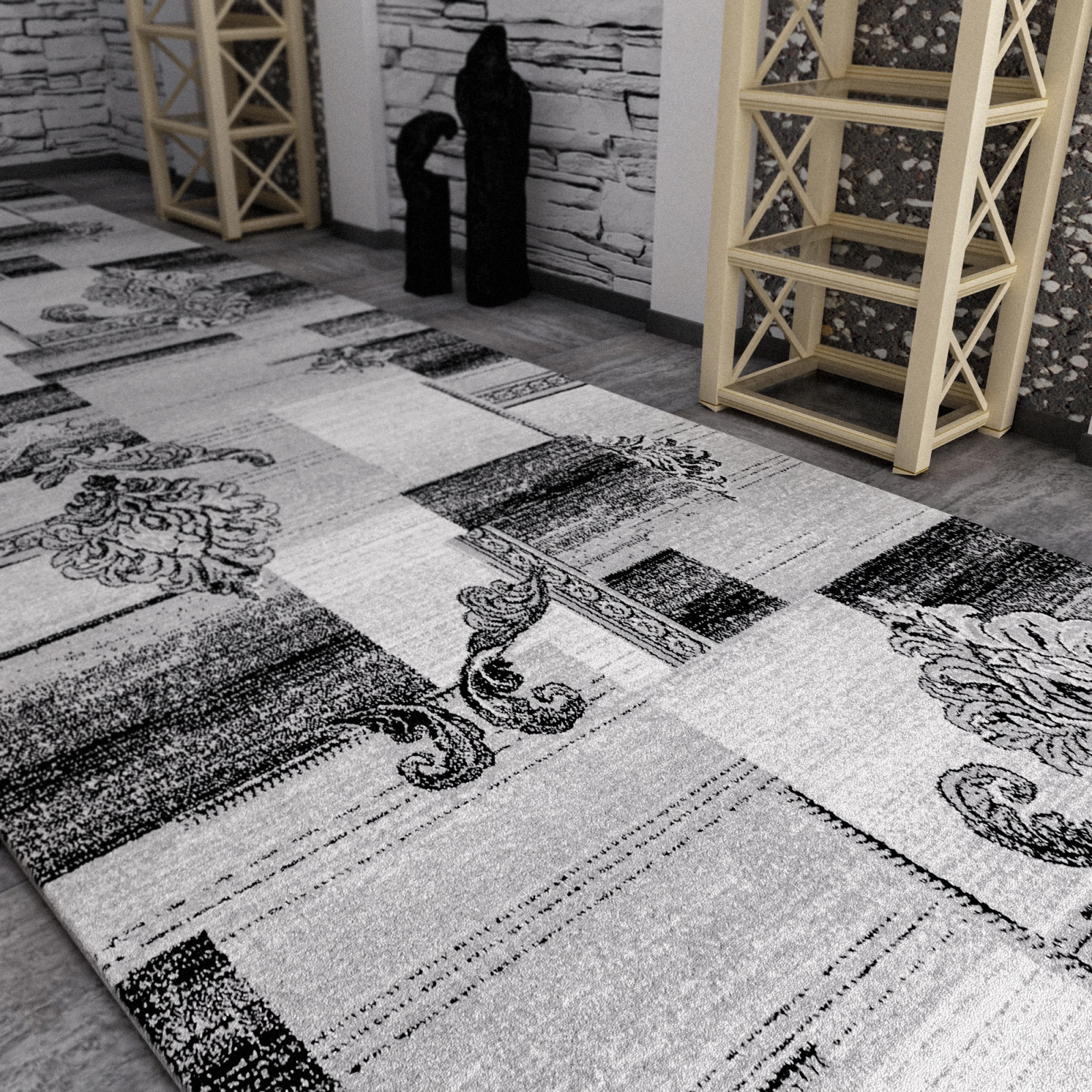 Traversa Cappuccino 16009/90 60x200 cm gri festonata [1]