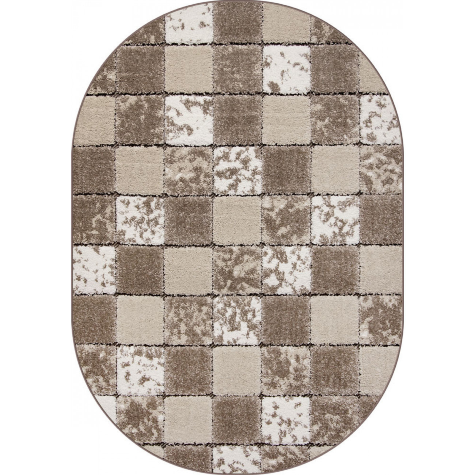 DUPA MATERIAL - Covor 32018 Crem Maro Oval ieftin