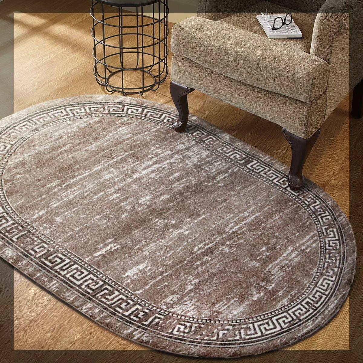 Covoare sub 100 lei - Covor Mira 24001/121 Oval 50x80 cm Bej pentru dormitor