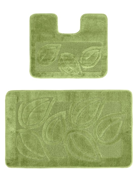 Set 2 covorase baie Flora 2510 Verde 50x80 cm pentru baie [1]