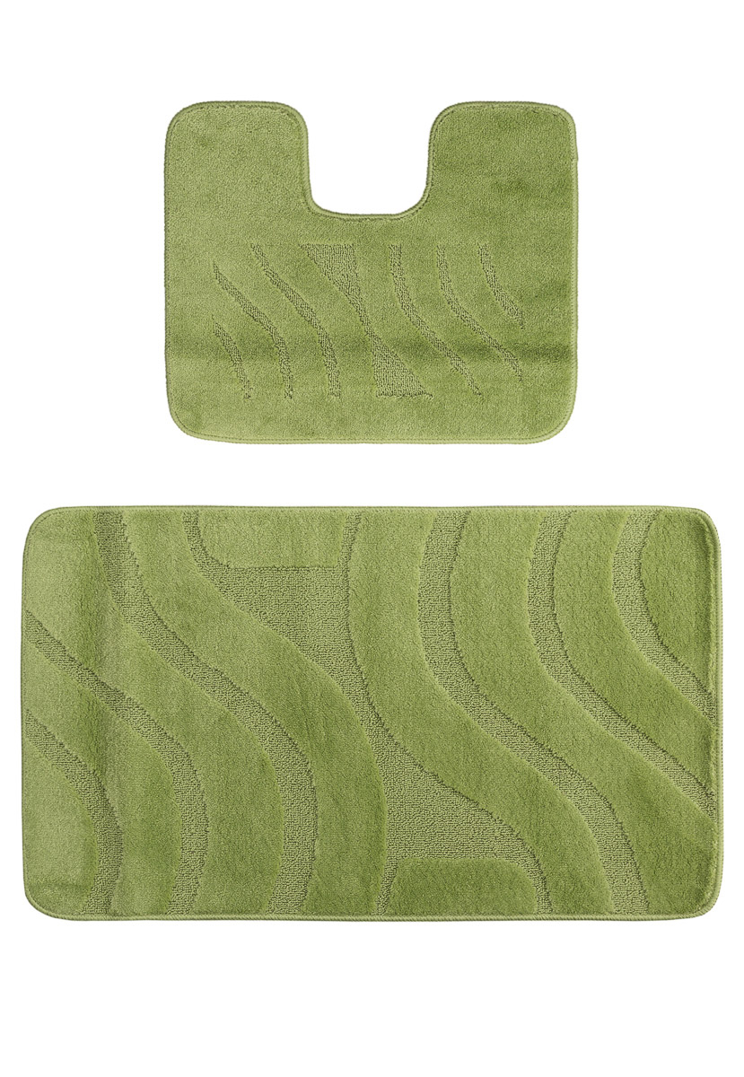 Covoare Dreptunghiulare - Set 2 covorase baie Symphony 2510 Verde 50x80 cm pentru baie