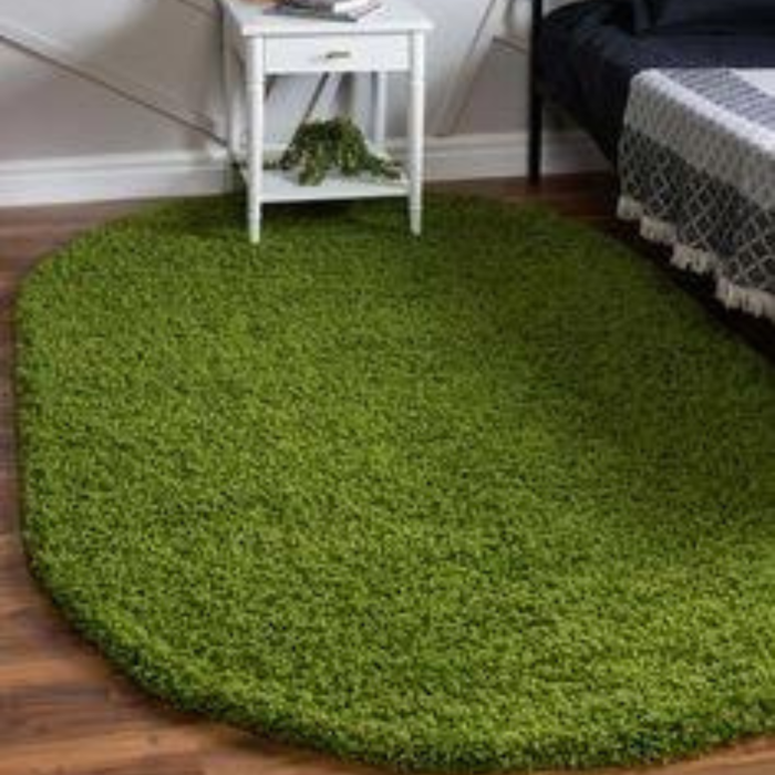 Covor Shaggy Oval Luxe 8000-60 Verde 140x200 cm pentru Living [6]