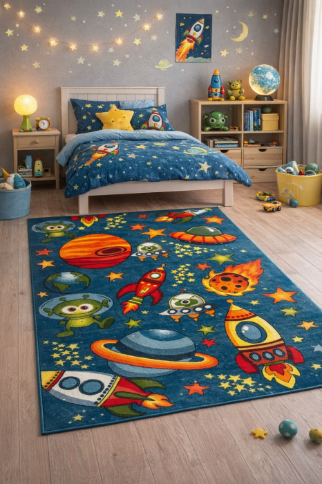 Covor Kolibri 11200 Cosmos Albastru 80x150 cm pentru camera copii [2]