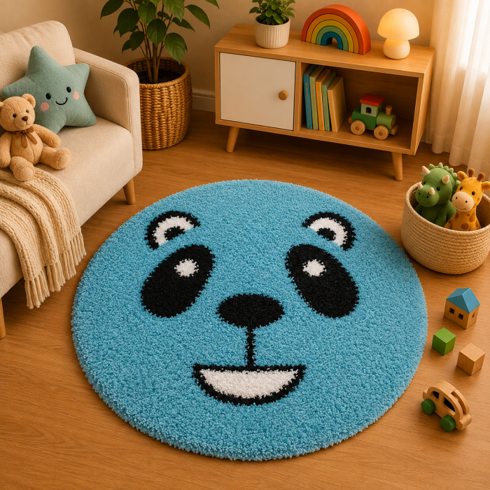 covor Fantasy Smile 12091/3312, albastru, 67x67 cm, antialergic [5]