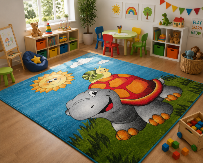 Covor camera copii Kolibri Broasca Testoasa 11111/140, multicolor, 80x150 cm, antialergic [1]