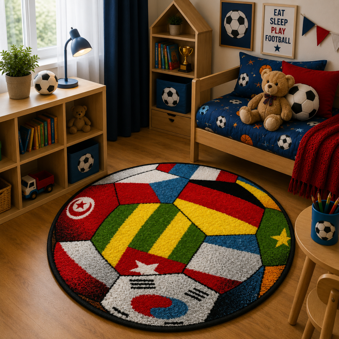 Covor camera copii Kolibri Uefa11110-180, multicolor, 67x67 cm, antialergic [1]