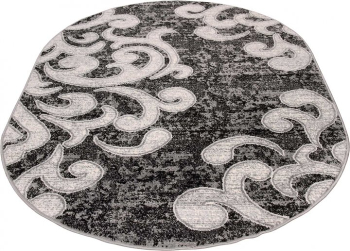 Covor Cappuccino Negru Alb Gri Oval ieftin [2]