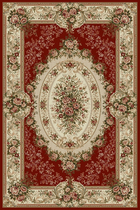Covor Lotos 1529 Rosu Grena 80x150 cm cu Medalion Floral [2]