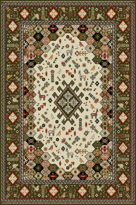 Covor Lotos 1535 Verde 150x230 cm cu Motive Traditionale [2]
