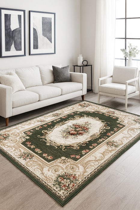 Covor Lotos 535/310 Verde 50x80 cm cu Medalion Oval [2]