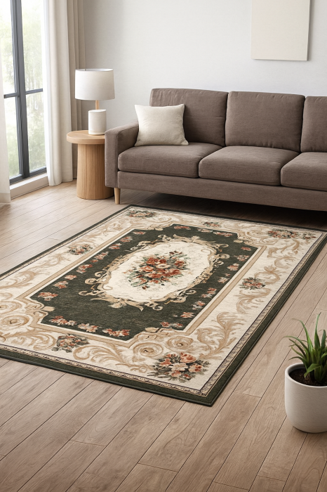 Covor Lotos 535/310 Verde 50x80 cm cu Medalion Oval [6]