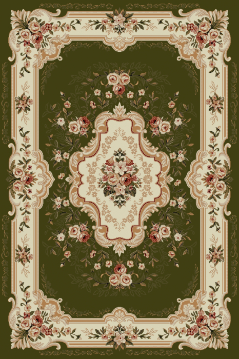 Covor Clasic Lotos 570 Verde 80x150 cm cu medalion floral [2]
