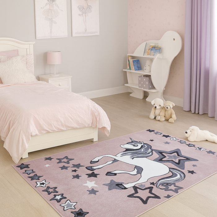 Covor camera copii Dream Unicorn 18052/120, roz, 120x170 cm, antialergic [2]