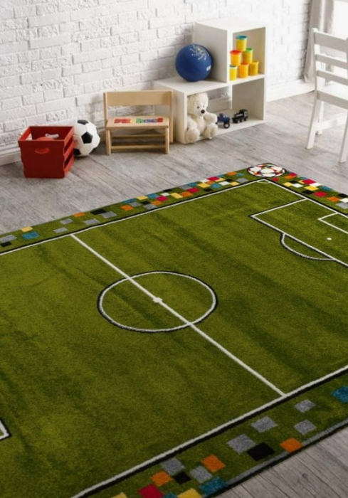 Covor Copii Teren Fotbal 11118/130 Verde 200x300 cm pentru camera [2]