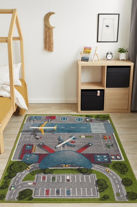 Covor Kolibri Copii 11543 Aeroport Gri 160x230 cm pentru joc [2]
