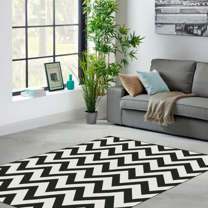 Covor Dream Black White 18001 Chevron 160x230 cm pentru living [2]