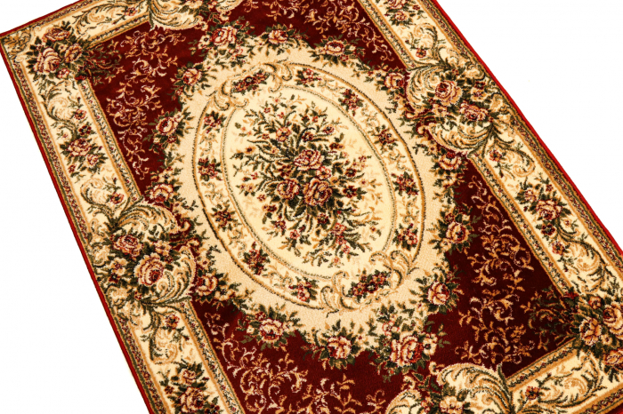 Covor Lotos 1529 Rosu Grena 80x150 cm cu Medalion Floral [7]