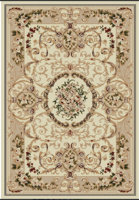 Covor Lotos 519 Crem 80x150 cm Medalion Floral pentru Living [2]