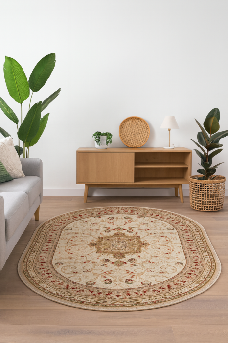Covor Lotos 523 Bej Crem Oval ieftin [2]