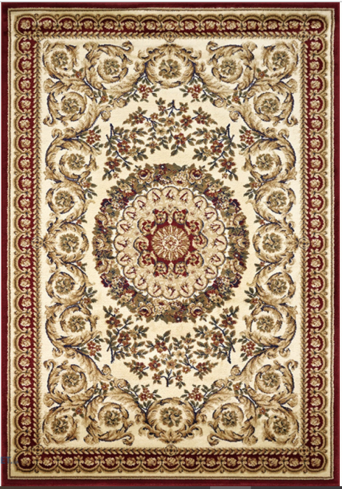Covor Lotos 539/120 Medalion Floral Crem Rosu 60x110 cm [2]