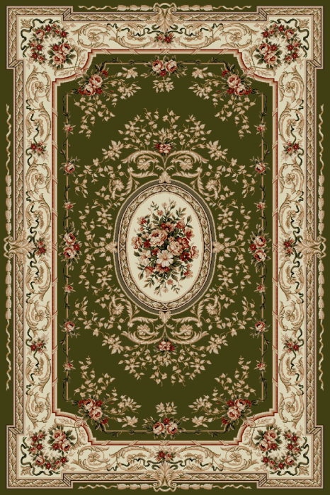 Covor Lotos 568/310 Verde 50x80 cm cu Medalion si Chenar [2]
