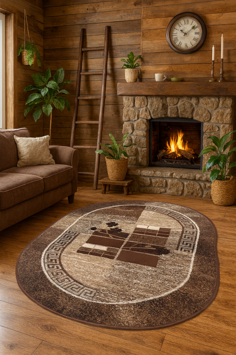 Covor Luna 1815 Maro Oval 160x230 cm pentru living [2]