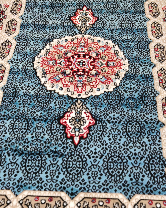Covor Model Queen 12165, Marime 120 x 200 cm, Albastru, Inaltime Fir 4 mm, Polipropilena, Living, Dormitor, Sufragerie, Hol [5]