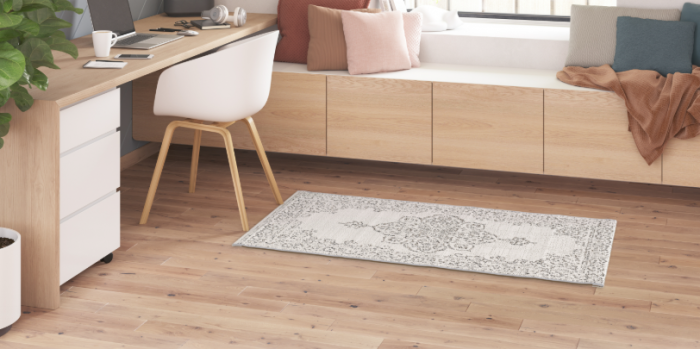 Covor Preston Alb-Gri 80x150 cm pentru Living Dormitor [8]