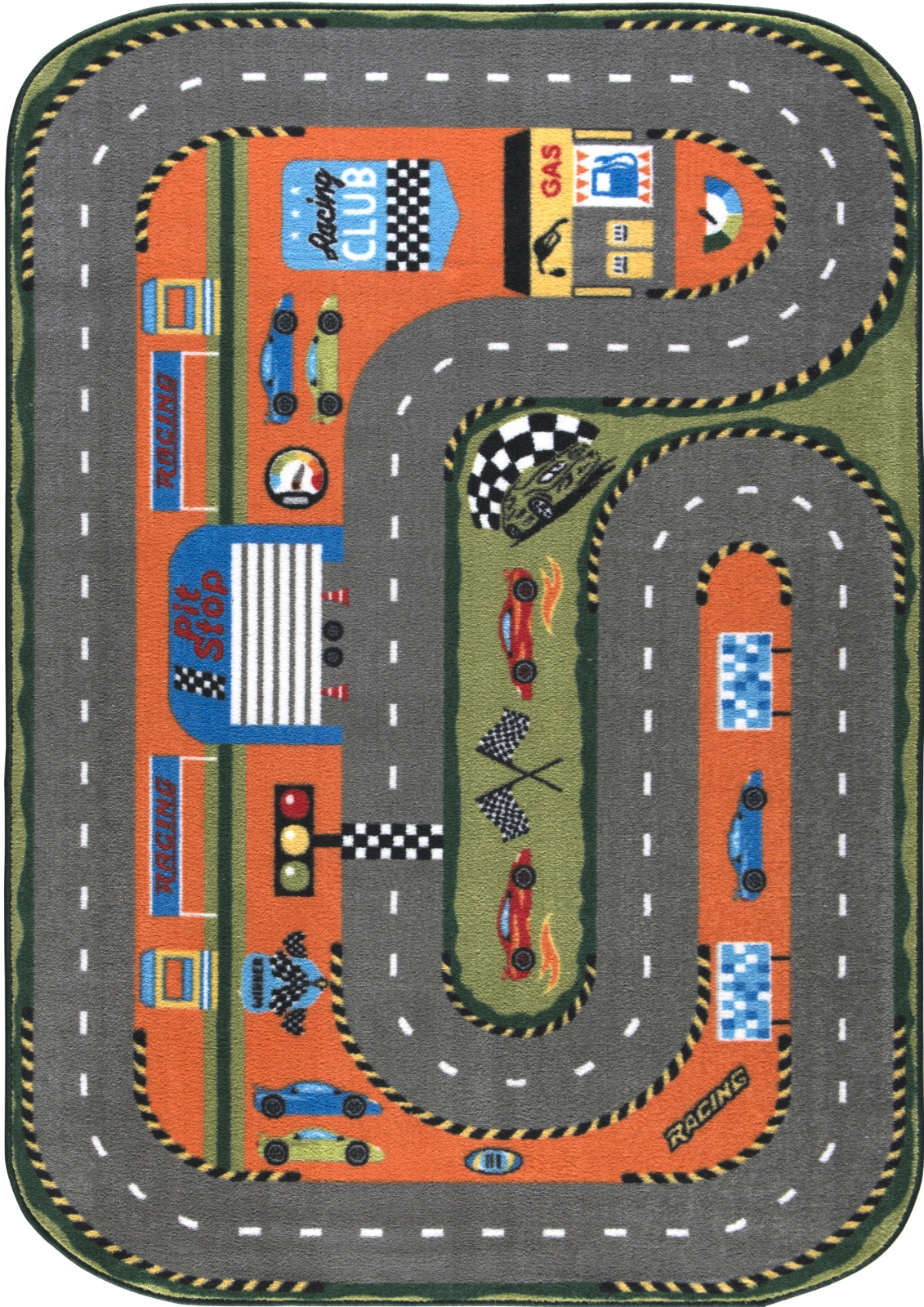 Covor Copii Race Club Antiderapant Multicolor 100x150 cm pentru Joaca [4]