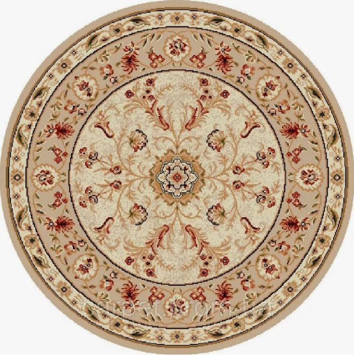 Covor Rotund Lotos 523/100 Crem 100x100 cm cu rozeta pentru sufragerie [2]