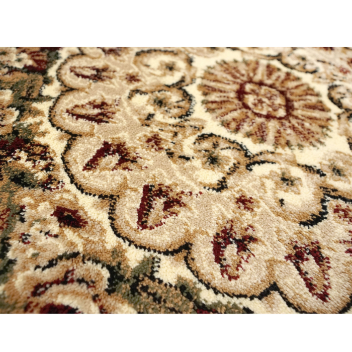 Covor Rotund Lotos 539/100 Crem Rozeta Dantelata 100x100 cm [5]