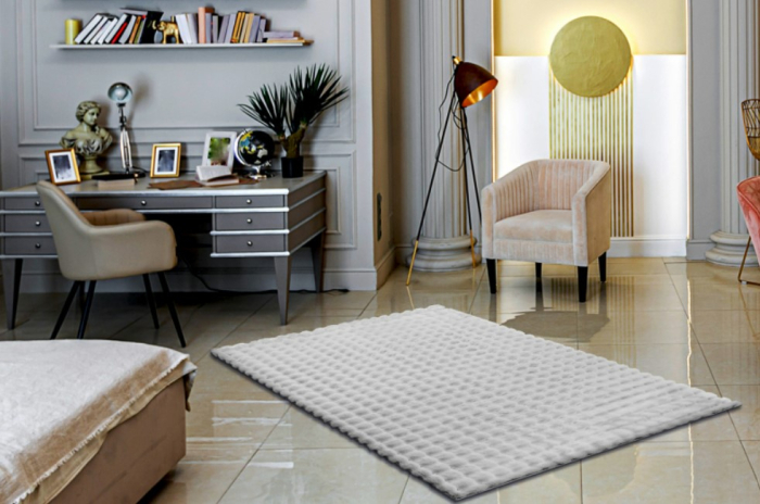 Covor Sufragerie Blanita Lop 076 Gri 80x150 cm efect 3D [15]