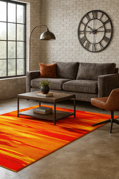 Covor Kolibri 11010 Flacari Portocaliu 80x150 cm pentru living [2]