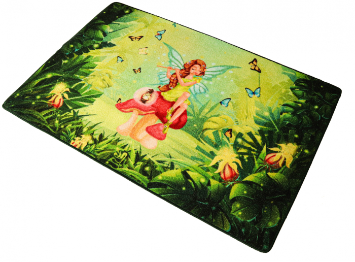 Covor Copii Fairy Song Antiderapant Verde Roz 100x150 cm pentru Camera [6]