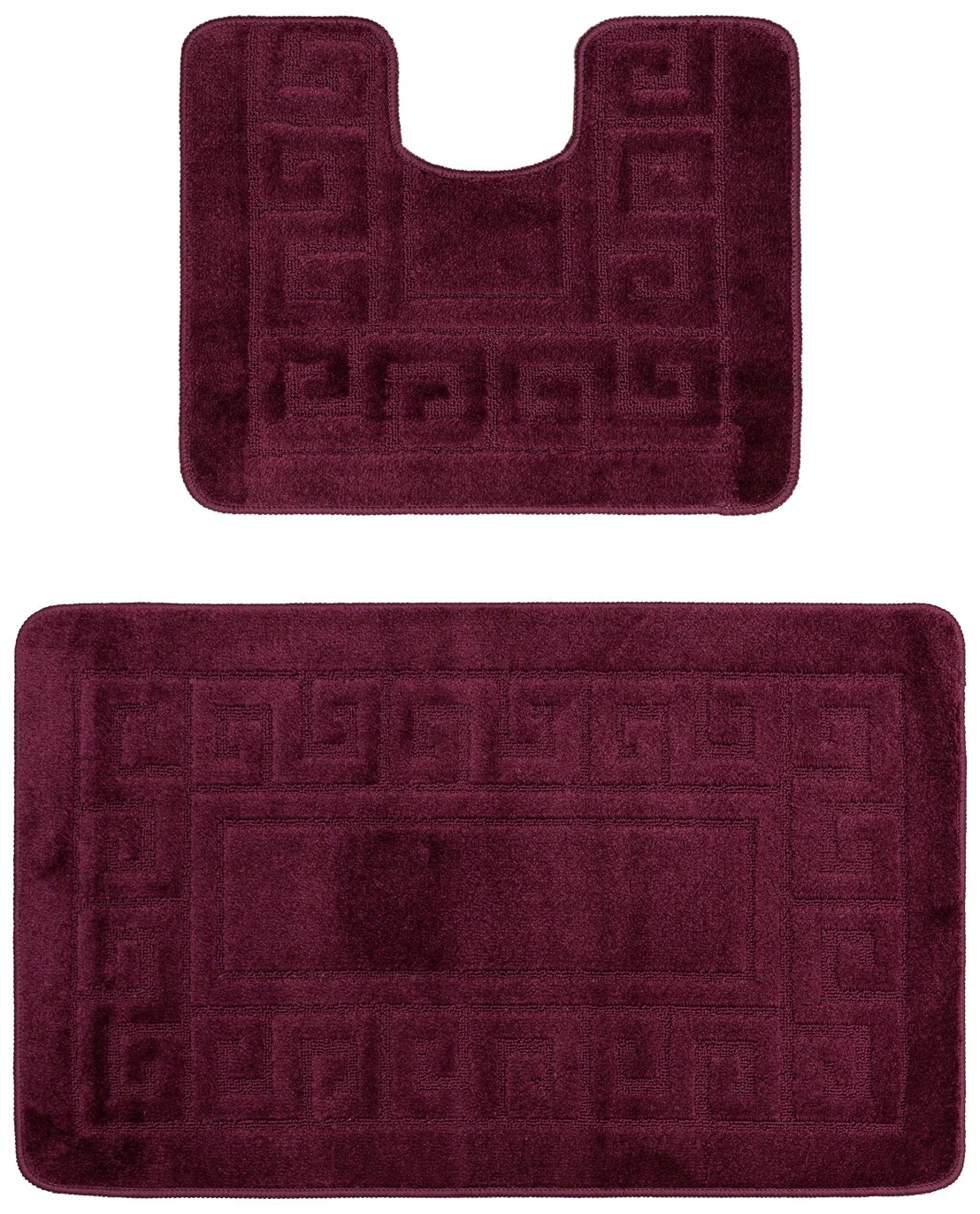 Set 2 covorase baie Ethnic 2576, visiniu, 60 x 100 / 50 x 60 cm, antialergic [2]