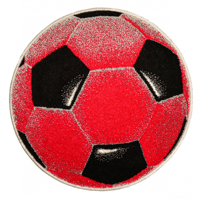 Covoras Rotund Minge Fotbal Rosu 67x67 cm [2]