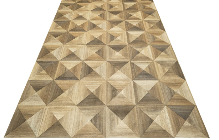 Linoleum KEMPSTON 661 Bej Maro 200x200 cm imita parchet [7]