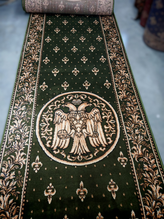 Traversa bisericeasca Lotos 15032/310 Vultur Bicefal, verde, 120 x 200 cm, antialergic [3]
