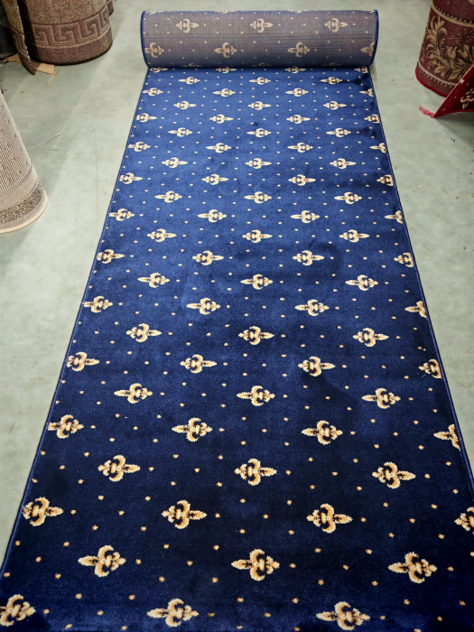 Traversa bisericeasca Lotos 15066/810 Motive Ornamentale, albastru, 100 x 200 cm, antialergic [5]