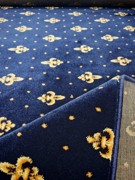 Traversa bisericeasca Lotos 15066/810 Motive Ornamentale, albastru, 100 x 200 cm, antialergic [3]