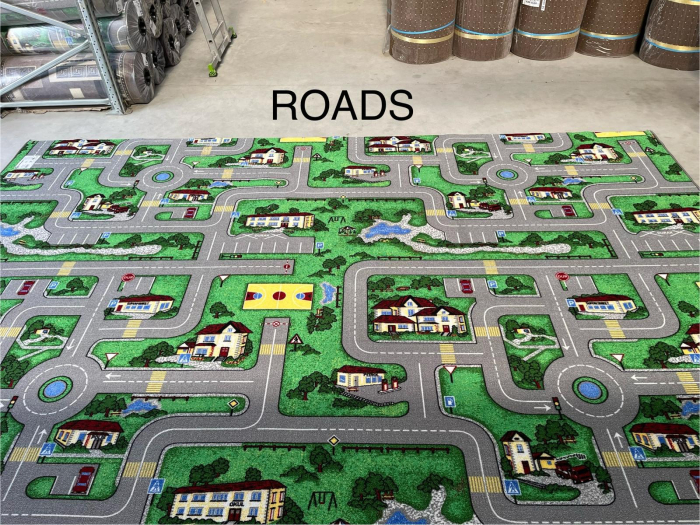 traversa Print Roads, verde, 100 x 200 cm, antialergic [6]