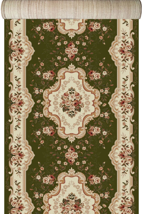 Traversa Lotos 570/310 Verde 100x200 cm Festonata pentru Hol [2]