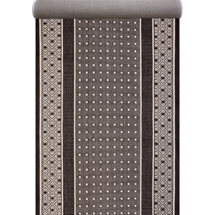 Traversa Natura 903/91 Festonata Iuta 80x300 cm Maro pentru hol [2]