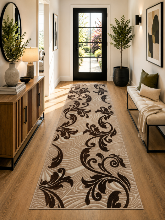 traversa Cappuccino, crem/maro, 100 x 300 cm, antialergic [1]